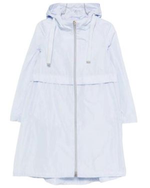 Herno Hooded Zip Parka Coat - Blue