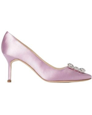 Manolo Blahnik Crystal-Embellished High Heels - Pink