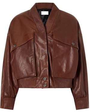 Magda Butrym Cropped Leather Jacket - Brown