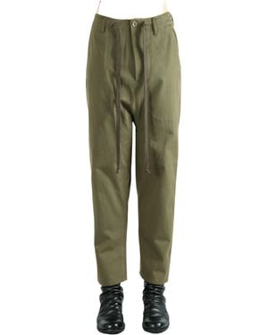 Uma Wang Belt Loop Casual Pants - Green