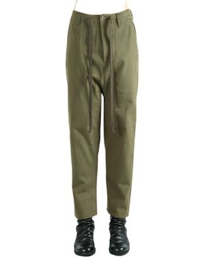 Uma Wang Belt Loop Casual Pants - Green