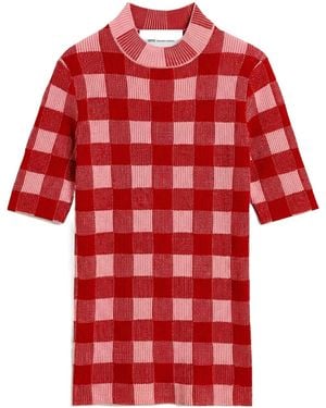 Ami Paris Ami Chequered Short Sleeves Jumper