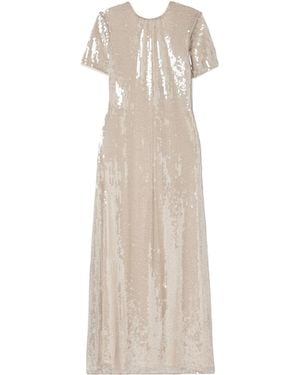 STAUD Sequin Mesh Maxi Dress - Natural