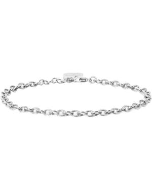 Saint Laurent Twisted Pattern Oval Chain Bracelet - White