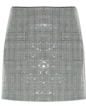 Zadig & Voltaire Jamie Straight Hem Sequined Skirt - Grey