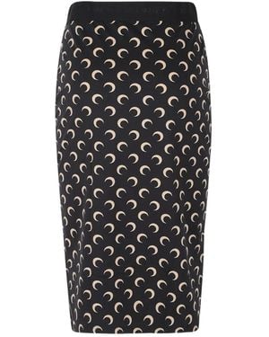 Marine Serre Moon Jersey Skirt - Black