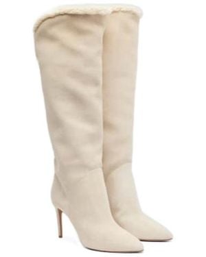 Paris Texas Suede High Boots - Natural