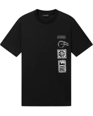 Emporio Armani Graphic Patch Print T-Shirt - Black