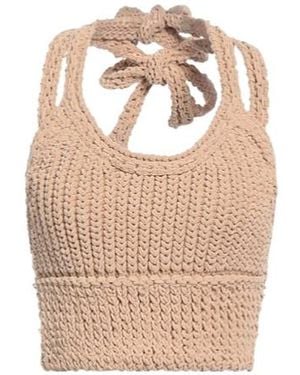 Jacquemus Solid-Colored Sleeveless Short Top - Natural