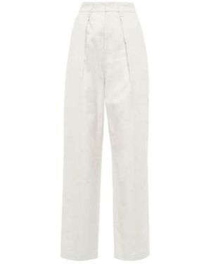 Isabel Marant High-Waisted Cotton And Linen Casual Pants - White