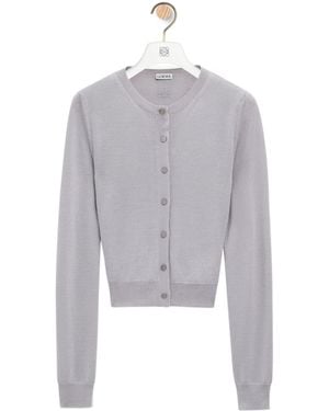 Loewe Draped Knitted Cardigan - Grey