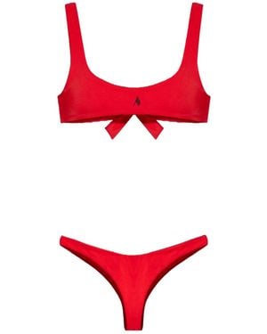 The Attico The Logo Printed Bikini - Red
