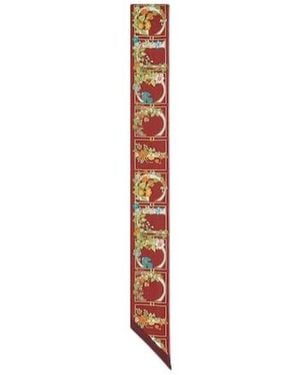 Gucci Printed Silk Twill Neck Bow - White