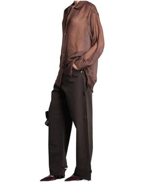 DARKPARK Long-Sleeved Buttoned Shirt - Brown