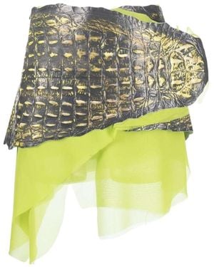 DIESEL Belted Asymmetric Mini Skirt - Yellow