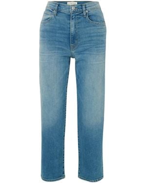 SLVRLAKE Denim London Cropped High-Rise Straight-Leg Jeans - Blue