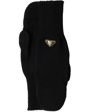 Prada Wool Mittens - Black