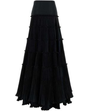 Blumarine Tiered Pleated Skirt - Black