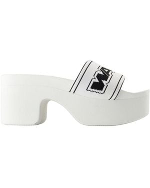 Alexander Wang Logo Strap Platform Sandals - White