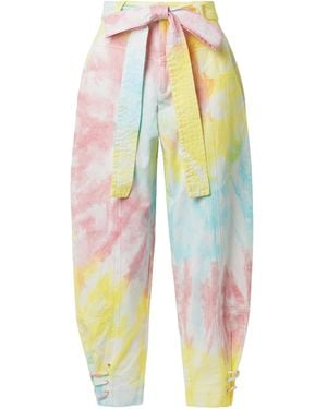 LoveShackFancy Tao Cropped Tapered Pants - Yellow