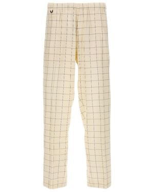 Undercover Grid Patterned Trousers - Natural