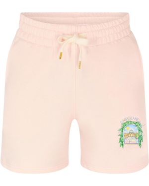CASABLANCA Printed Drawstring Shorts - Natural