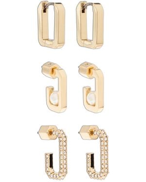 AllSaints Geometric Huggie Earrings Set - Metallic
