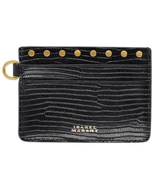 Isabel Marant Oskan Embossed Card Holder - Black