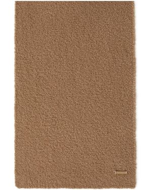 Max Mara Calabra Logo Patch Fluffy Scarf - Brown
