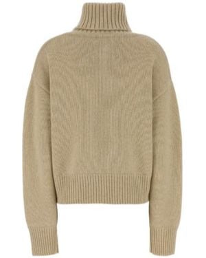 Extreme Cashmere Crop Xtra Turtleneck Knitted Jumper - Natural