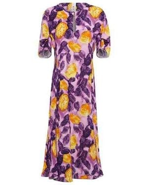 Marni Floral Midi Dress - Purple