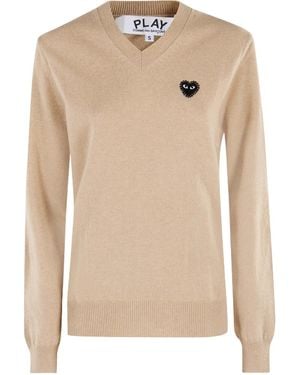 COMME DES GARÇONS PLAY Long-Sleeved Jumper - Natural