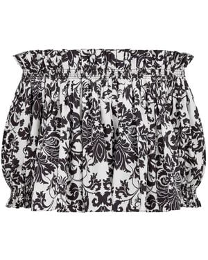 Dior Christian All-Over Printed Off-Shoulder Top - Black