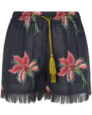 Valentino Tassel Detailed Fringed Hem Shorts - Multicolor