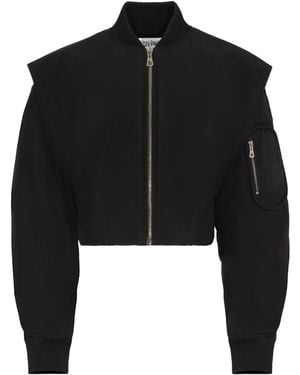 Jean Paul Gaultier Zip-Fastening Cropped Bomber Jacket - Black