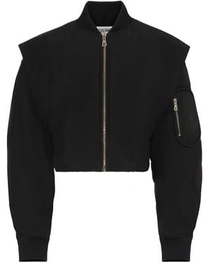 Jean Paul Gaultier Zip-Fastening Cropped Bomber Jacket - Black