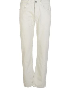 A.P.C. Button Detailed Straight Leg Jeans - White