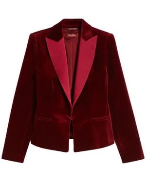 Max Mara Velvet Tuxedo Jacket - Red