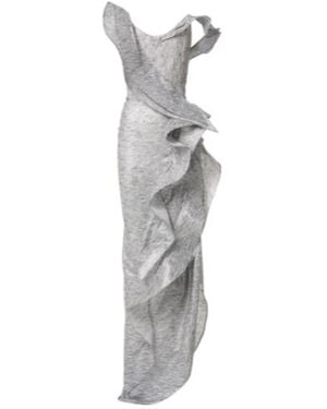 Maticevski Satellite Wave Ruffled Gown - White