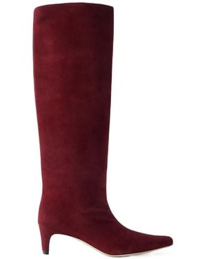 STAUD Wally Thigh-High Boots - Red