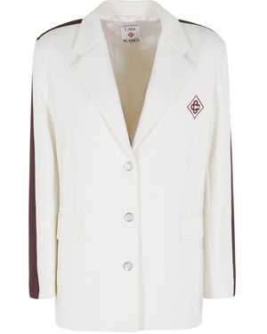 CASABLANCA Contrast Trim Sports Blazer - White