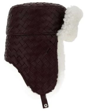 Bottega Veneta Shearling Trim Chapka Hat - Purple