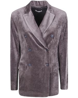 Antonelli Double-Breasted Blazer - Purple