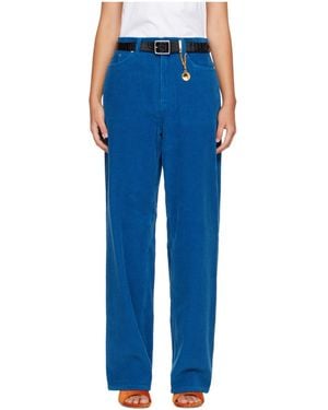 Stella McCartney Straight-Leg Corduroy Casual Trousers - Blue