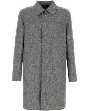 Brioni Single-Breasted Car Coat - Gray