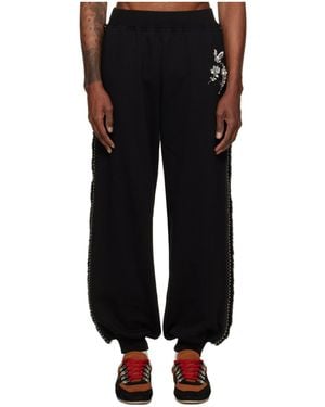 Chopova Lowena Fuzzy Pearl Joggers - Black