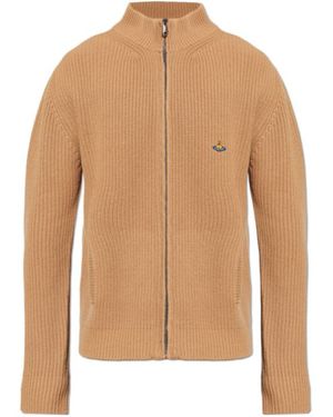 Vivienne Westwood Logo Embroidered Cardigan - Brown