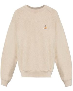 Maison Kitsuné Dreaming Fox Raglan-Sleeve Sweatshirt - Natural
