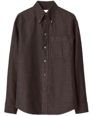 Lemaire Long Sleeve Buttoned Shirt - Brown