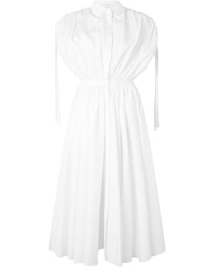 Givenchy Long-Sleeve Midi Shirt Dres - White